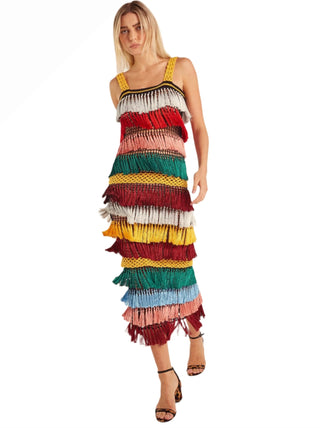 Andrea Almeida Thay Striped Fringe Maxi Dress – Laly Saint-Tropez