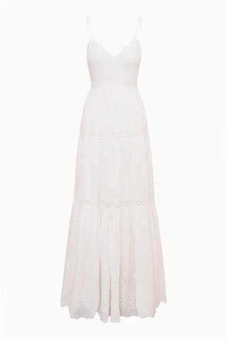 LoveShackFancy Espa Lace-Trimmed Maxi Dress