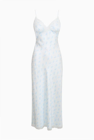 LoveShackFancy Manuela Silk-Blend Maxi Slip Dress