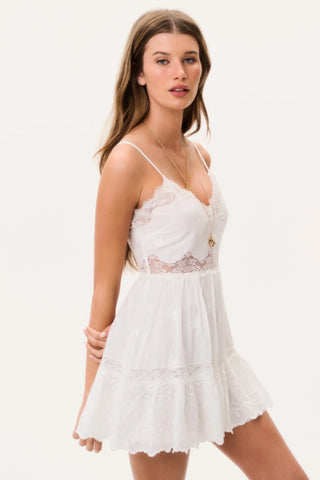 LoveShackFancy Soli Cotton Lace Mini Dress