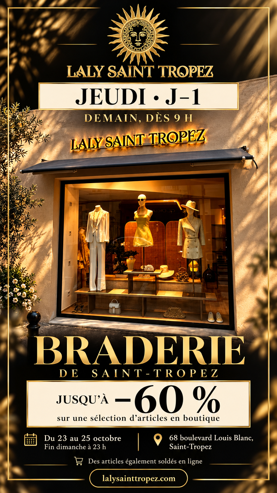 Laly Saint-Tropez, Saint-Tropez Braderie: tomorrow from 9am, up to 60% off in store, 68 Boulevard Louis Blanc
