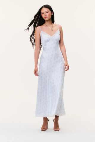 LoveShackFancy Manuela Silk-Blend Maxi Slip Dress
