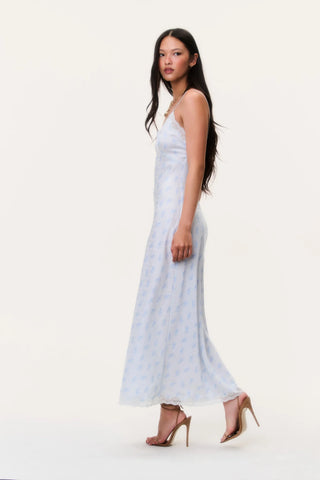 LoveShackFancy Manuela Silk-Blend Maxi Slip Dress