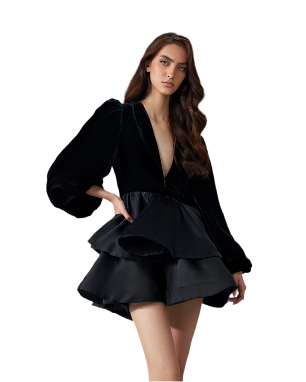 Yvon Anemone Midnight Blue Mini Dress