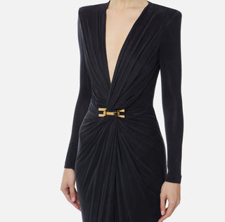 Red Carpet Dress en jersey cupro avec logo bijou