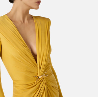 Red Carpet Dress en jersey cupro avec logo bijou