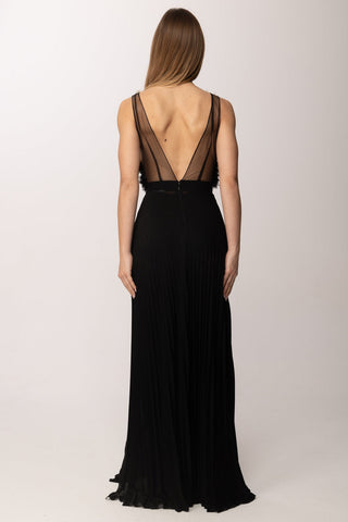 Elisabetta Franchi black and butter lurex evening gown