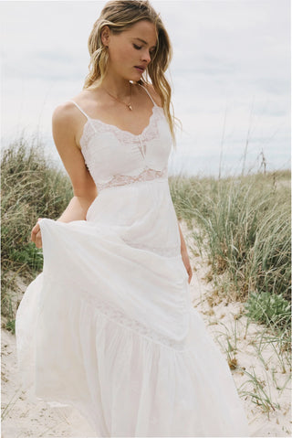 LoveShackFancy Espa Lace-Trimmed Maxi Dress
