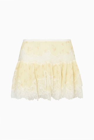 LoveShackFancy Kellison Cotton-Silk Mini Skirt