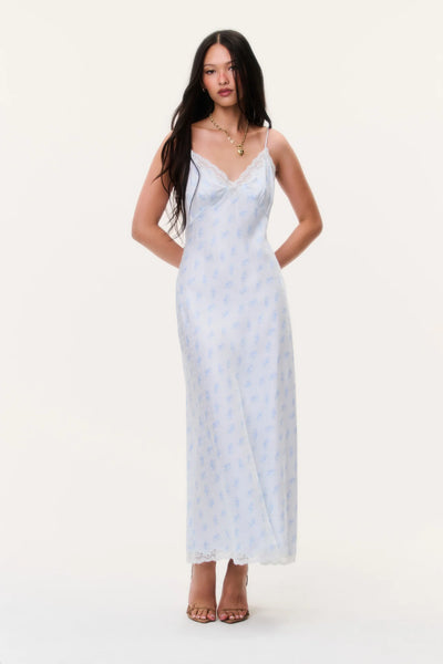 LoveShackFancy Manuela Silk-Blend Maxi Slip Dress