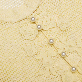 Self-Portrait Yellow Floral Crochet Dress