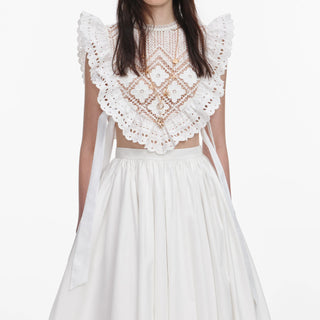 Self-Portrait White Crochet Lace Top