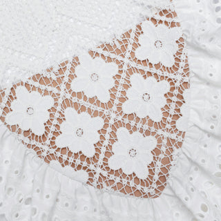 Self-Portrait White Crochet Lace Top