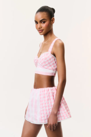 LoveShackFancy Jonie Seersucker Mini Skort