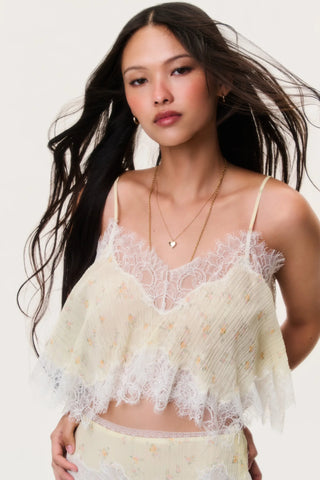 LoveShackFancy Elysia Cotton-Silk Crop Top