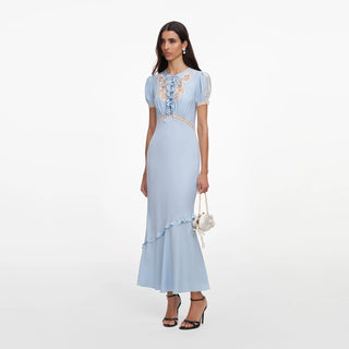 Self-Portrait Blue Lace Midi Dress