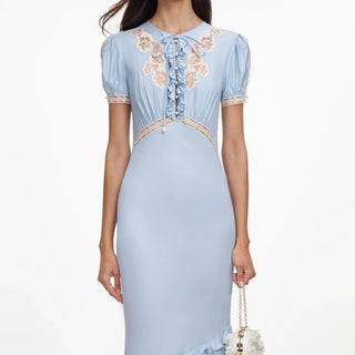 Self-Portrait Blue Lace Midi Dress