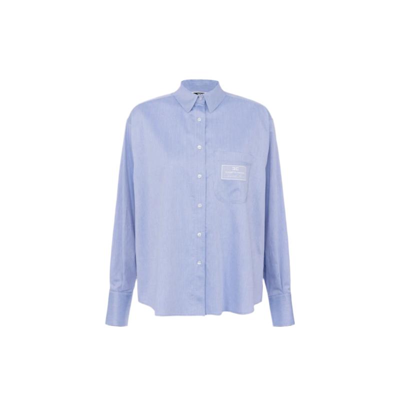 Chemise en popeline de coton texturée Elisabetta Franchi
