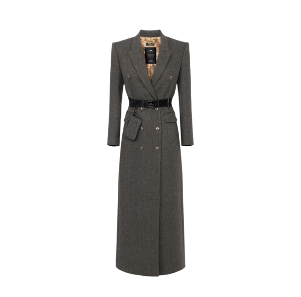 Manteau utilitaire croisé en laine mélangée Elisabetta Franchi