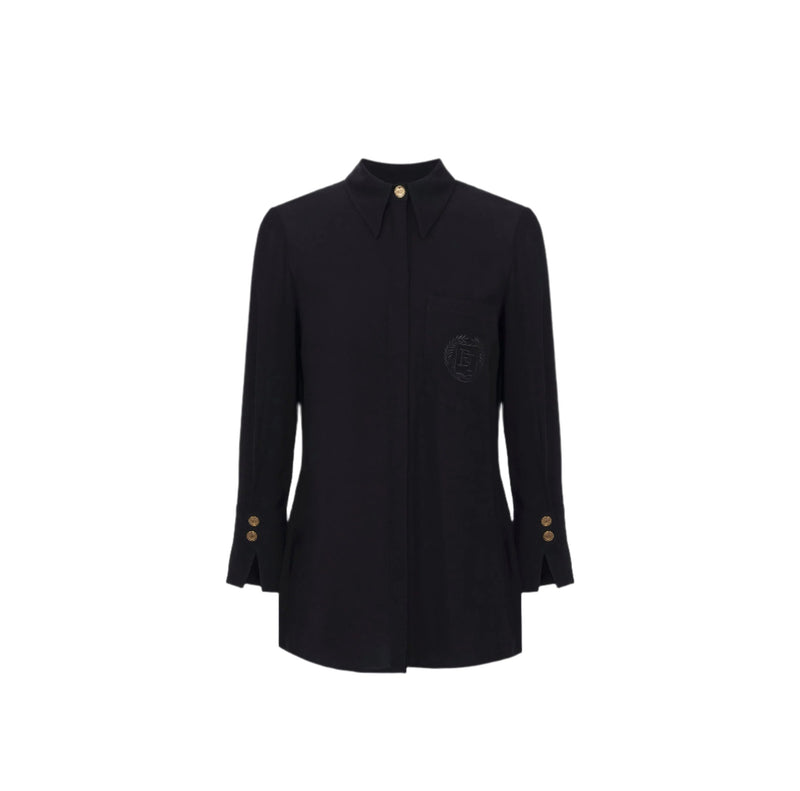 Chemise en georgette à logo brodé Elisabetta Franchi