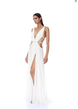 BRIELLE Diamond Gown in White