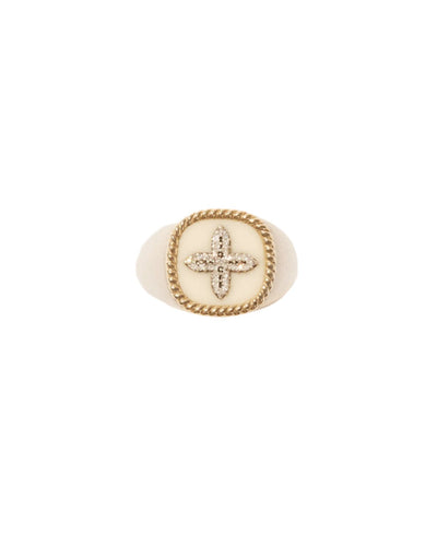 Pascale Monvoisin Bowie White Diamond Ring, Yellow Gold