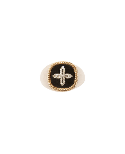 Pascale Monvoisin Bowie Black Diamond Ring, Yellow Gold