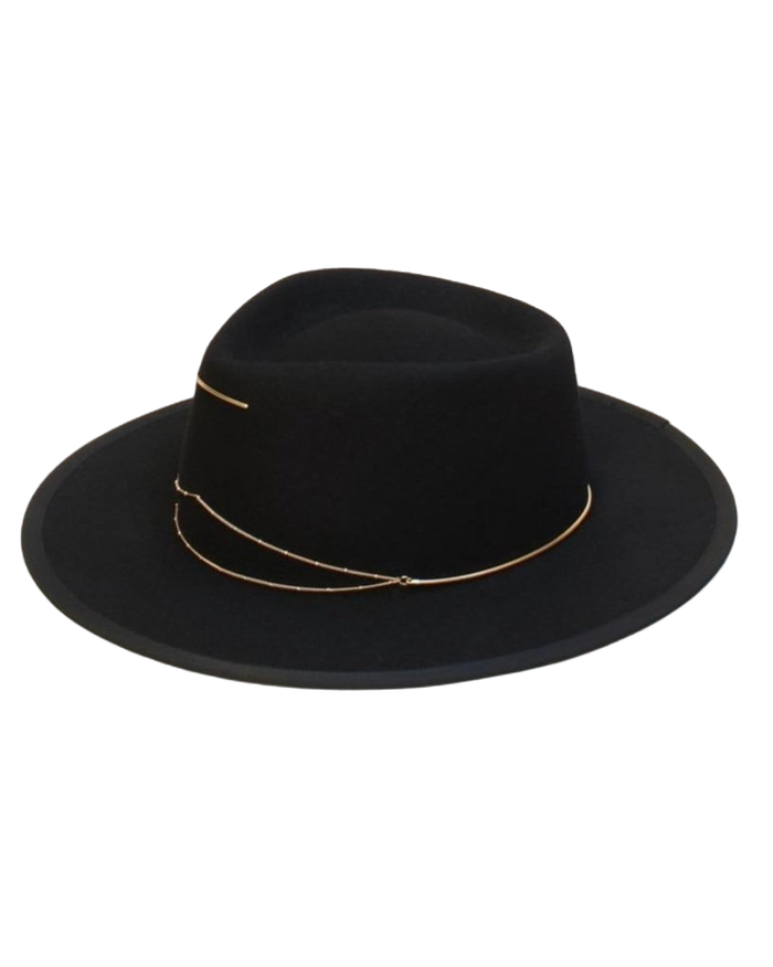 Anna Wool Felt Hat with Gold-Plated Jewel