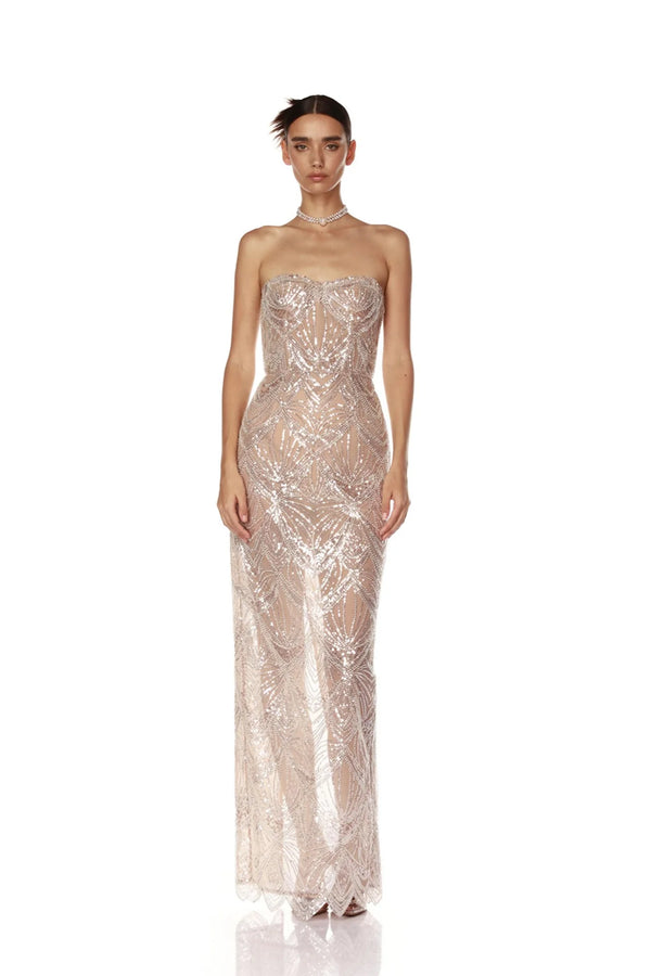 Robe longue bustier blanche Giselle Bronx and Banco