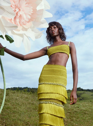 Beaded Woven Cropped Top