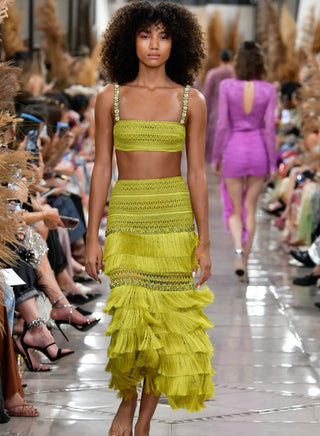 Beaded Woven Cropped Top