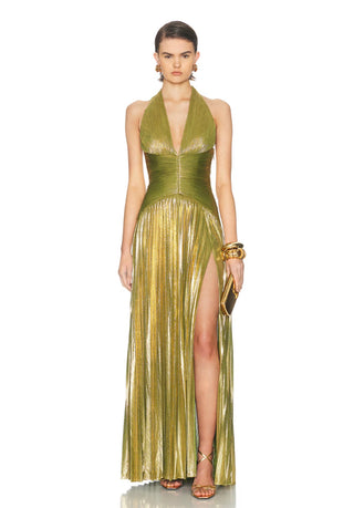 Robe Retrofête Elanil, vert péridot métallisé