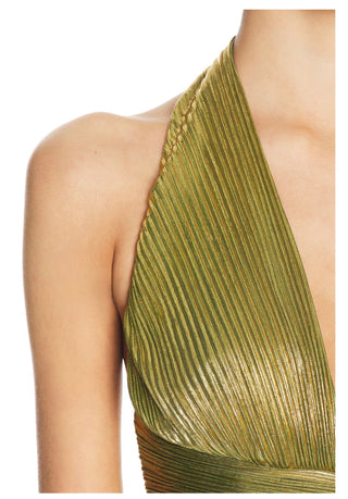 Robe Retrofête Elanil, vert péridot métallisé