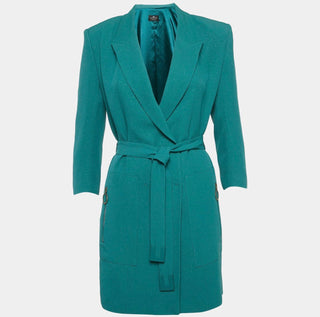 Elisabetta Franchi Double-Breasted Jacket, Iguana Green