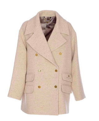 Elisabetta Franchi Wool Coat, Milk