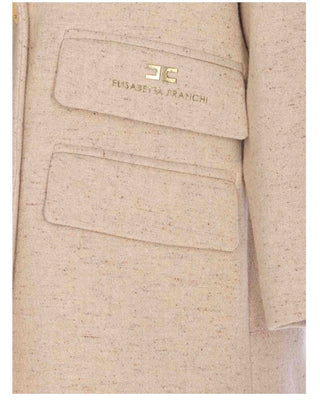 Elisabetta Franchi Wool Coat, Milk