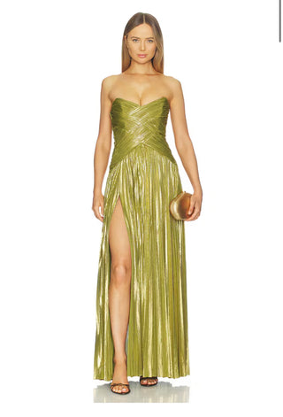 Robe Retrofête Stephie, vert péridot métallisé