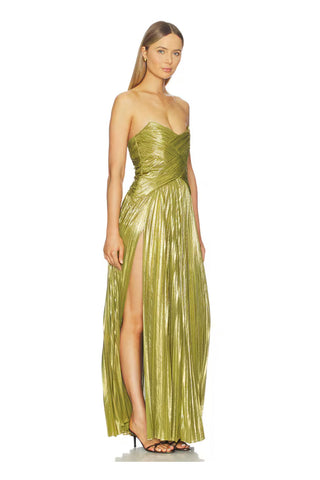 Robe Retrofête Stephie, vert péridot métallisé