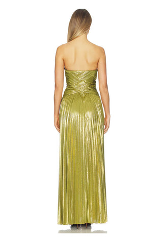 Robe Retrofête Stephie, vert péridot métallisé