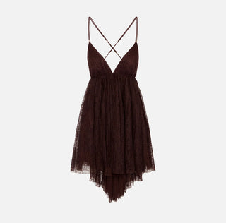 Robe en dentelle Elisabetta Franchi, cacao
